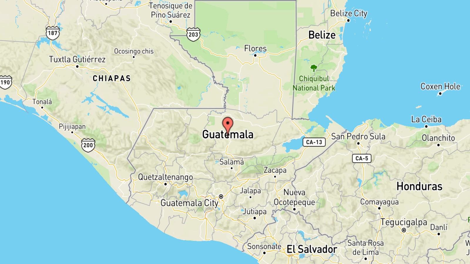 Cartina del Guatemala